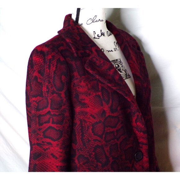 🆕SOFIA CASHMERE Python Print Wool Cashmere Single Breasted Coat 8 - Picture 7 of 10